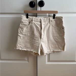Agolde Off-White Denim Shorts
